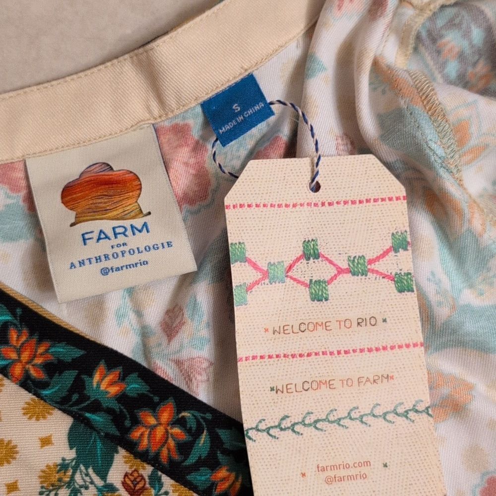NWT Farm Rio x Anthropologie Floral Wrap Jumpsuit Black Motif Size S - Picture 6 of 13
